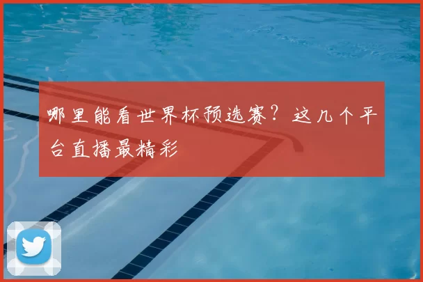 哪里能看世界杯预选赛？这几个平台直播最精彩